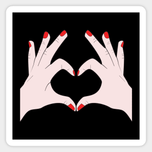 Hands Making Heart Shape Love Sign Language Valentine's Day Sticker